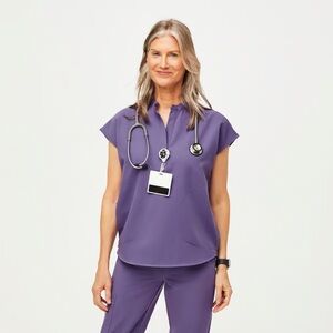 Figs Rafaela Oversized Scrub Top - Amethyst XL